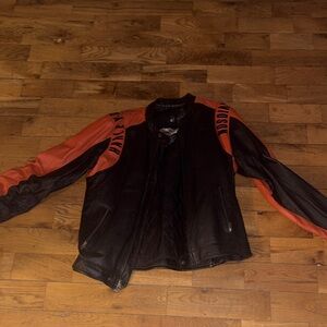 Harley-Davidson Black and Orange Bomber Jacket